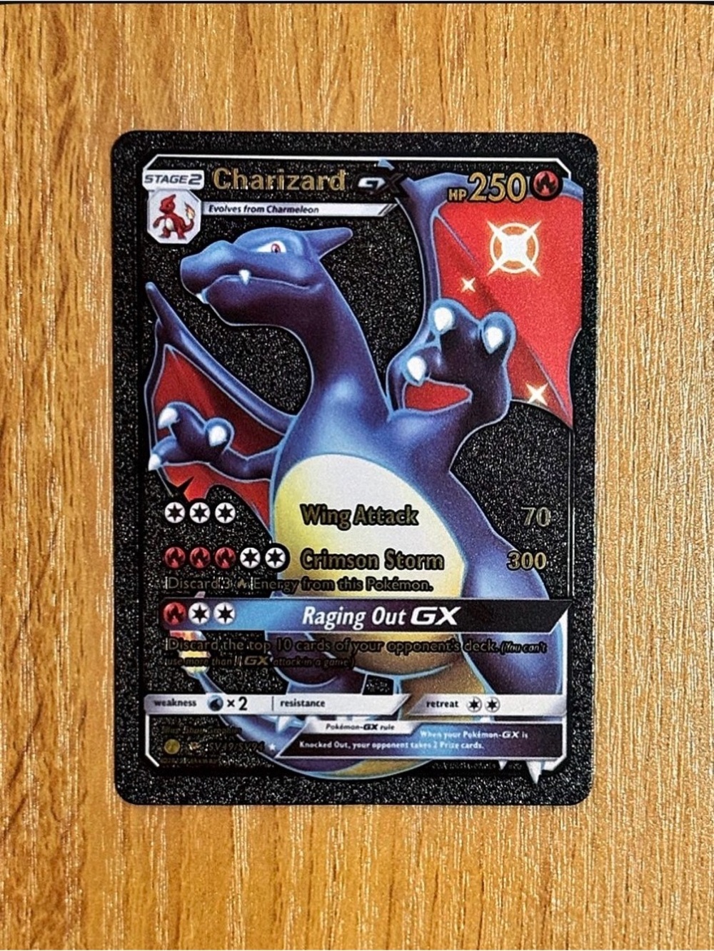 Charizard GX black and gold customized Card